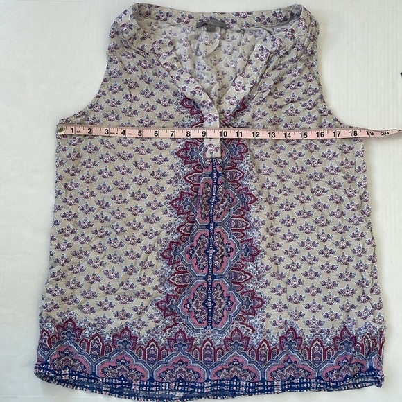 Saint Tropez West Gray Purple Floral Sleeveless Tank Top Large - Picture 11 of 14